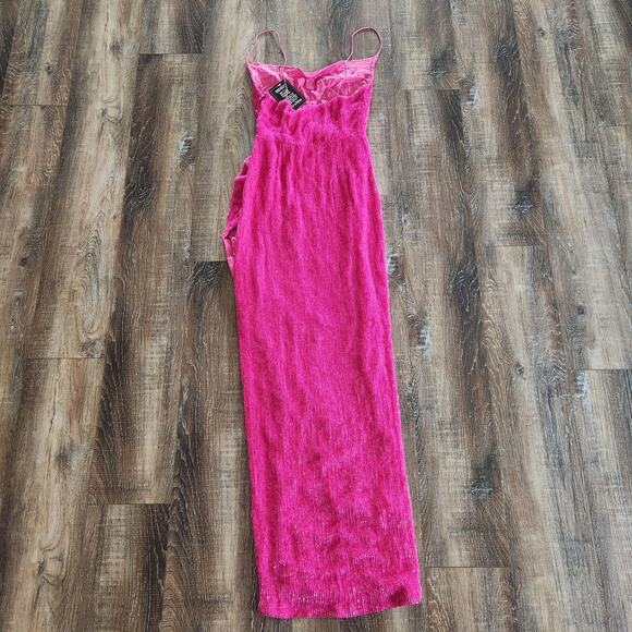 Retrofete Katya Maxi Sequin Dress in Hot Pink Size Small Sleeveless NWT - Picture 6 of 12